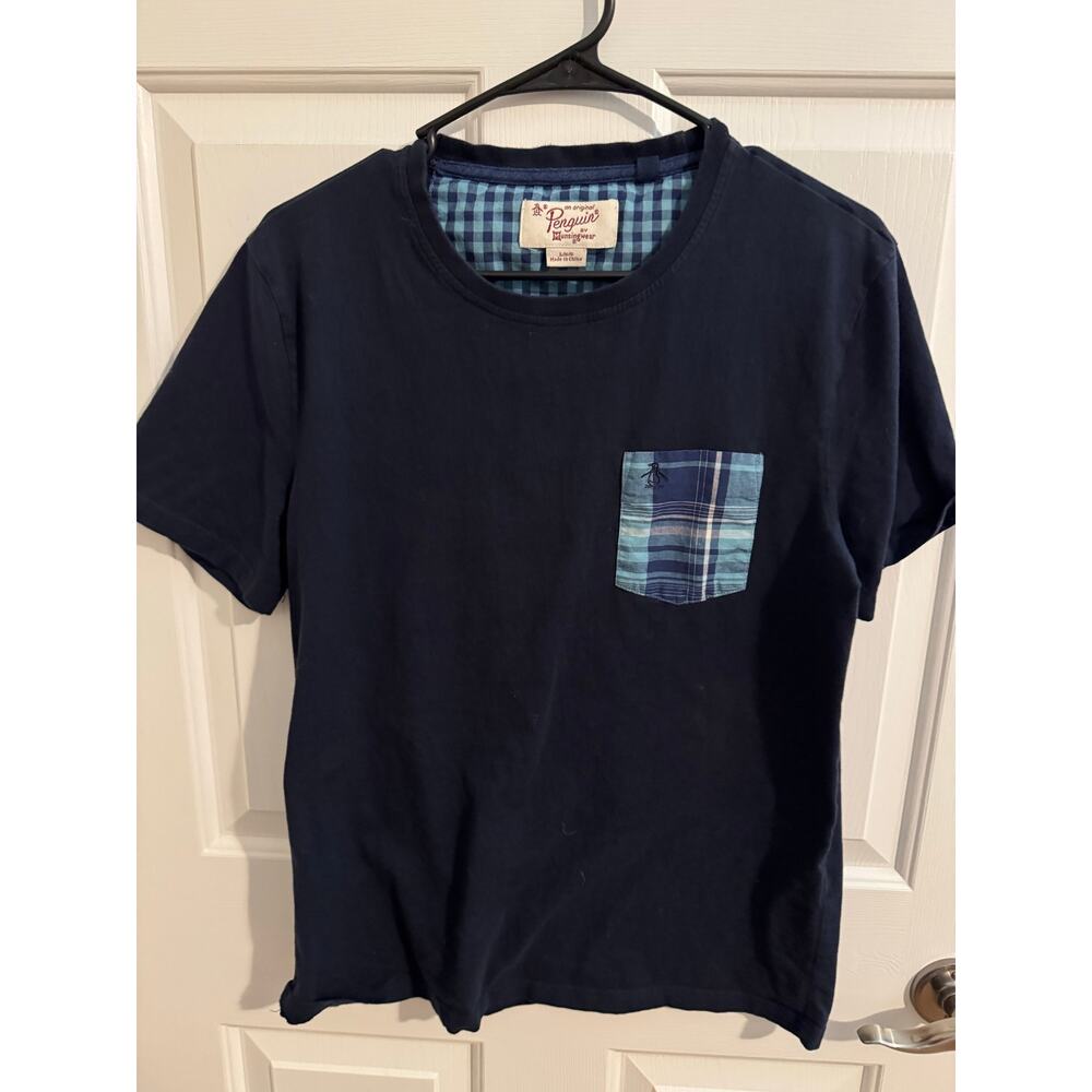 Original Penguin by Muningswear Mens 100% Cotton T-shirt Short Sleeve Blue L
